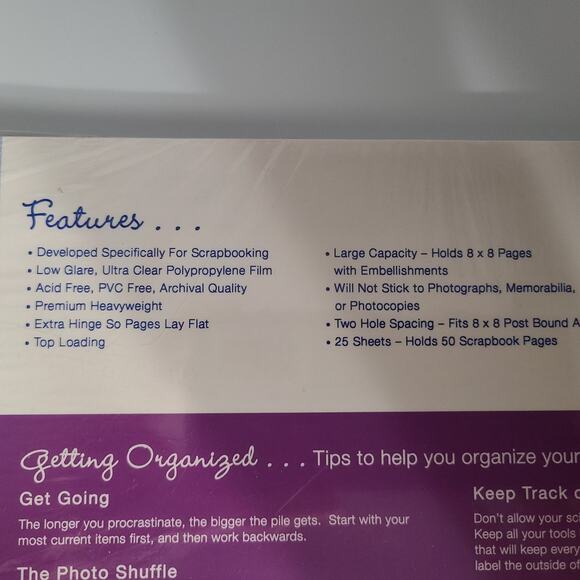 We R Memory Keepers 8x8 Post Bound Page Protectors - 2 Hole Spacing - Picture 7 of 8